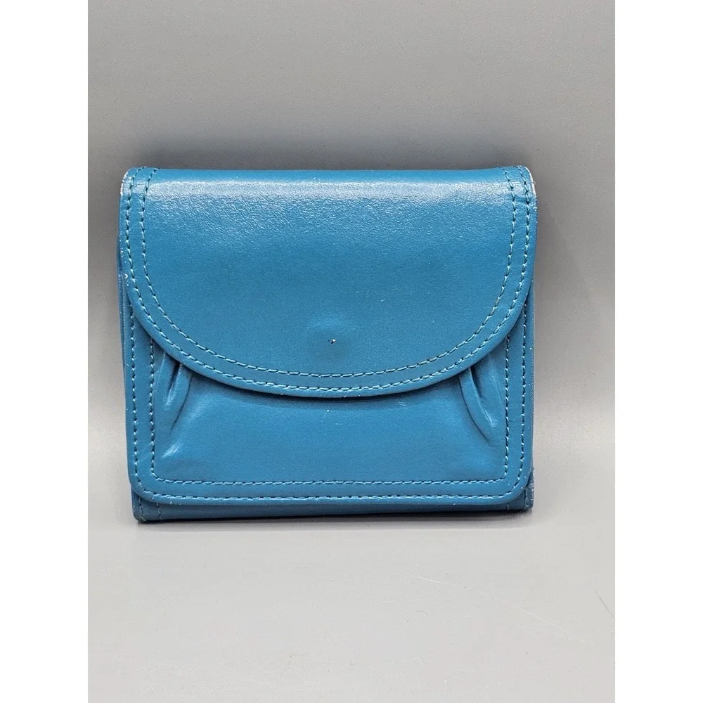 Vintage Wilson Leather Pelle Studios Teal Blue Leather‎ Wallet